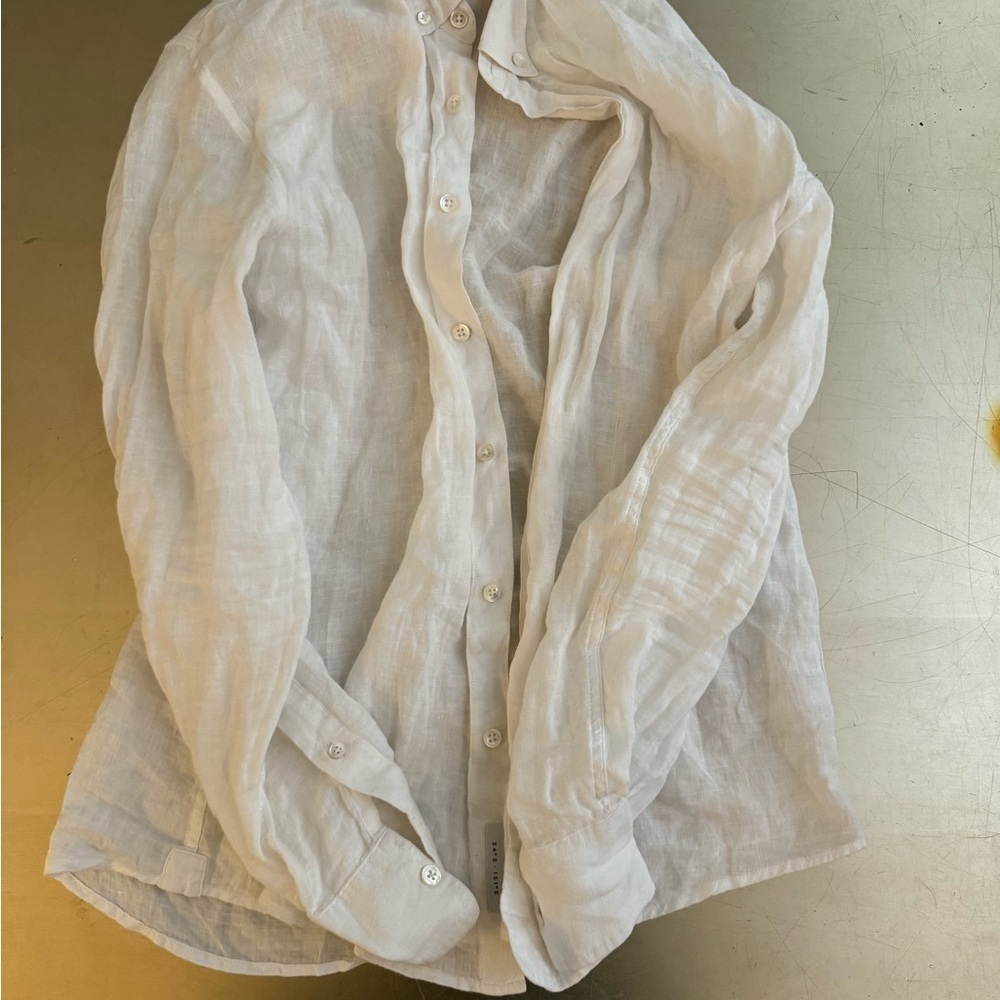 Venroy white linen shirt in small - great condition